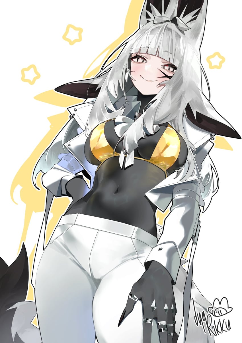 个人势虚拟主播、Dyarikku (VTuber) 1名女孩 兽耳 比基尼 黑色连体衣 黑色指甲