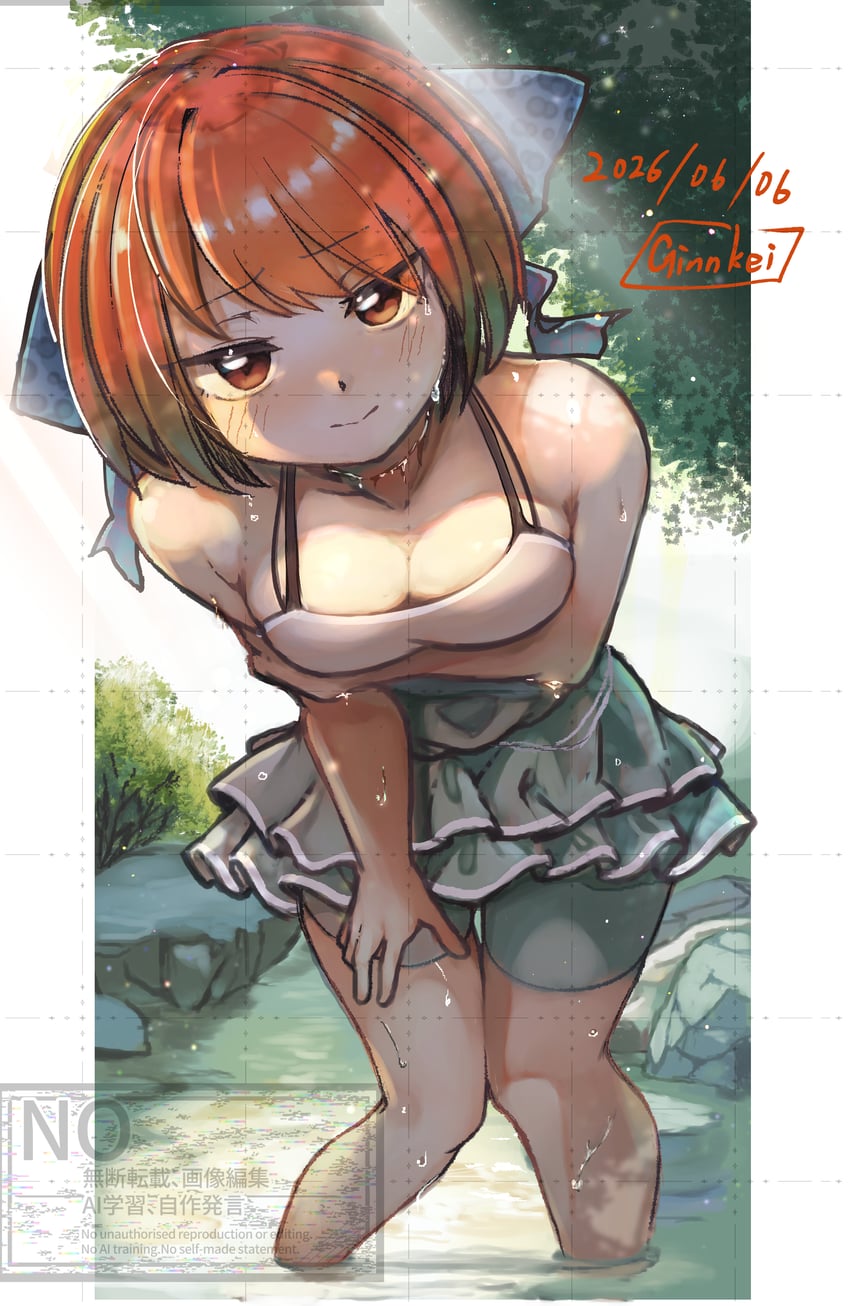 东方Project、赤蛮奇 1名女孩 脸红 乳房 乳沟 闭嘴
