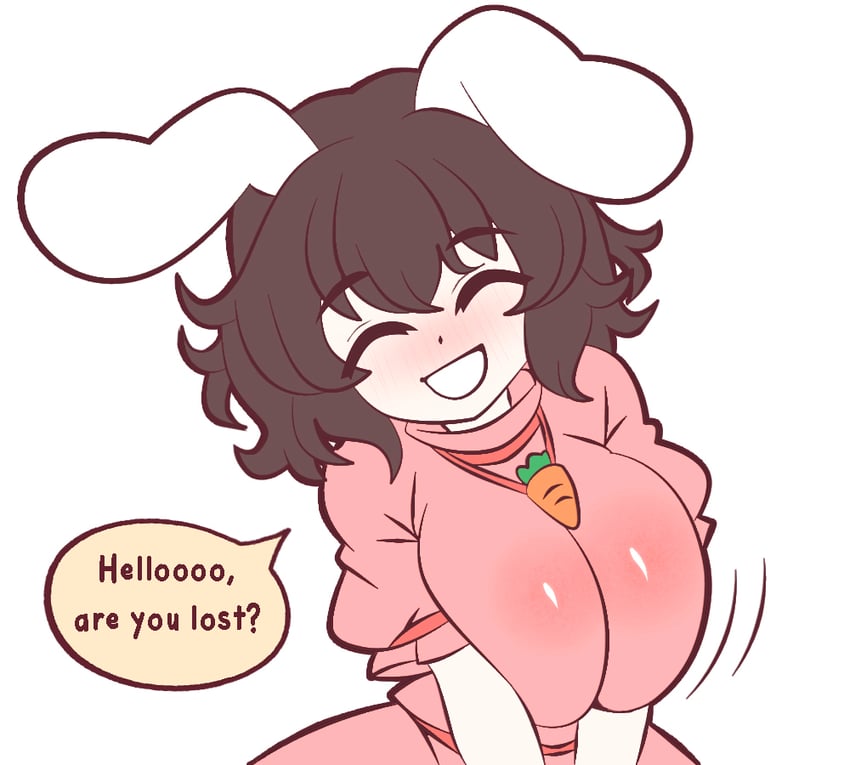 东方Project、因幡帝 1名女孩 :D 兽耳 黑发 乳房