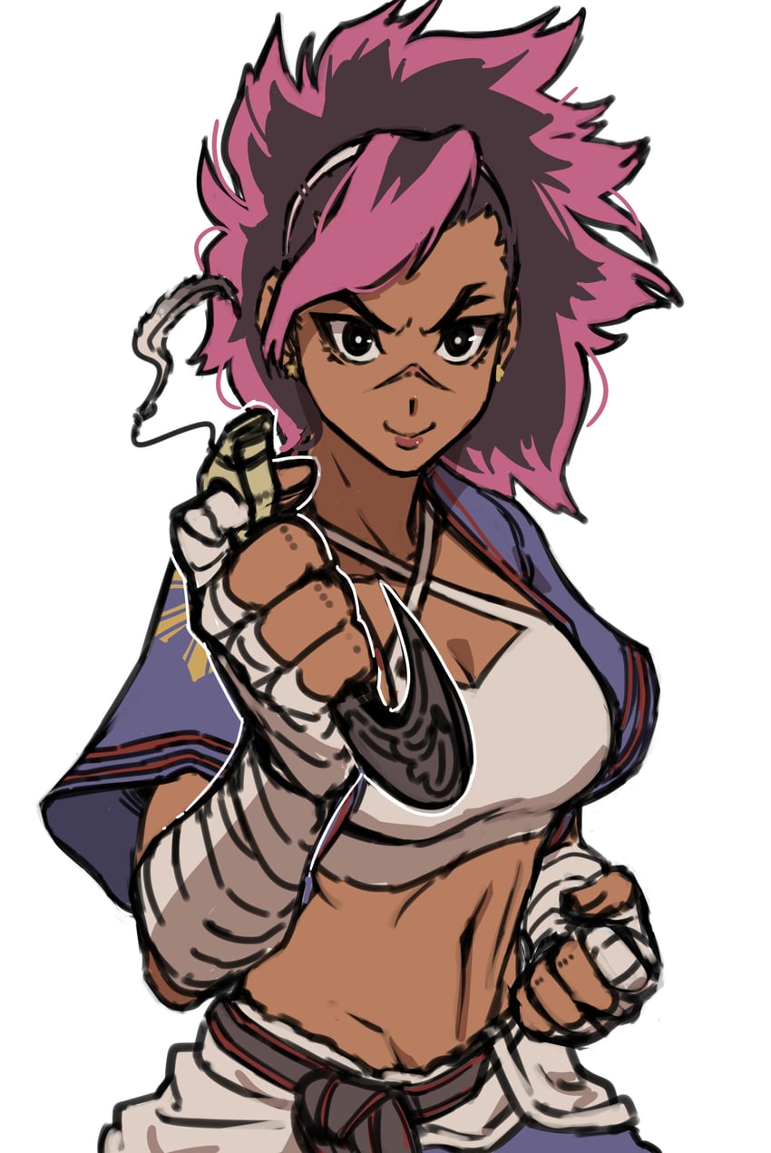 街头霸王、街头霸王6、yasmine (street fighter) 1名女孩 缠绷带的手 绷带 黑瞳 黑发