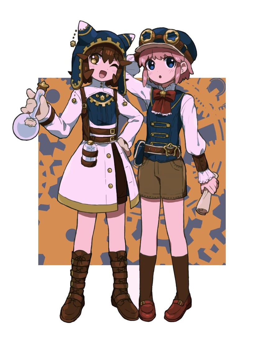 星之卡比系列、星之卡比、玛格洛尔 2名女孩 角色扮演 连衣裙 全身 帽子