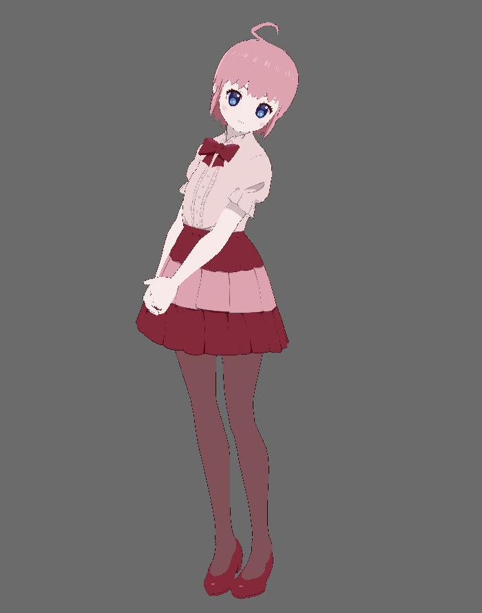 星之卡比系列、星之卡比 1名女孩 3D 呆毛 动画化 蓝眼