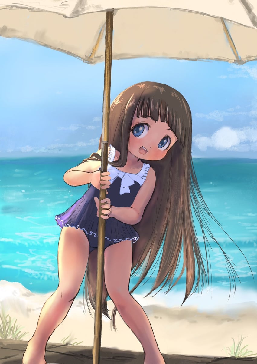 原创 1名女孩 :D 露肩 赤脚 海滩