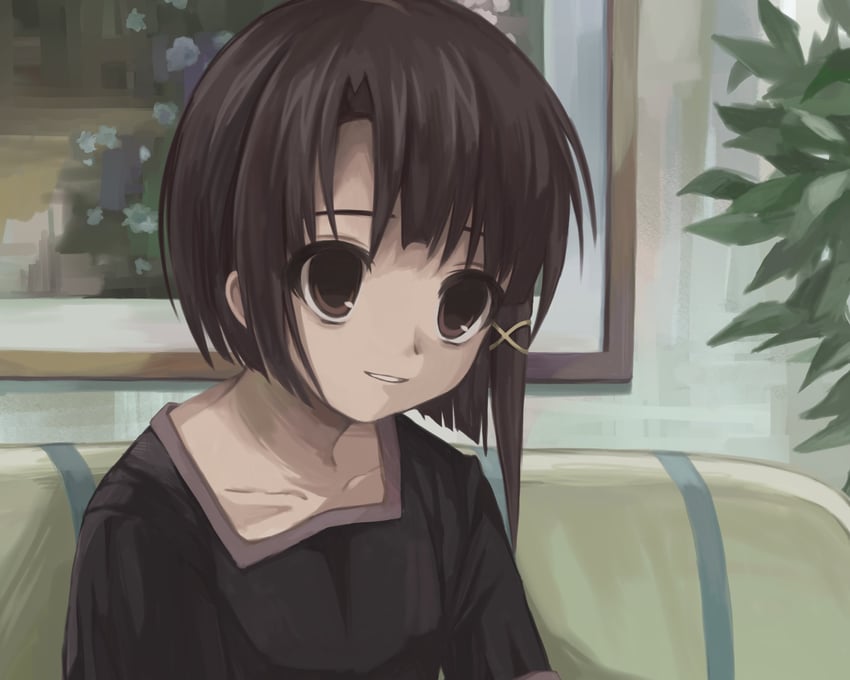 玲音 (Serial Experiments Lain)、岩仓玲音 1名女孩 棕眼睛 棕发 长沙发 发饰