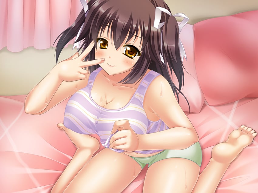 梦见颊！、kogure miori 1名女孩 赤脚 床单 卧室 黑发