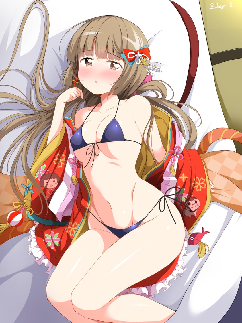 偶像大师、偶像大师 灰姑娘女孩、依田芳乃 1名女孩 惊讶 比基尼 齐刘海 齐发尾