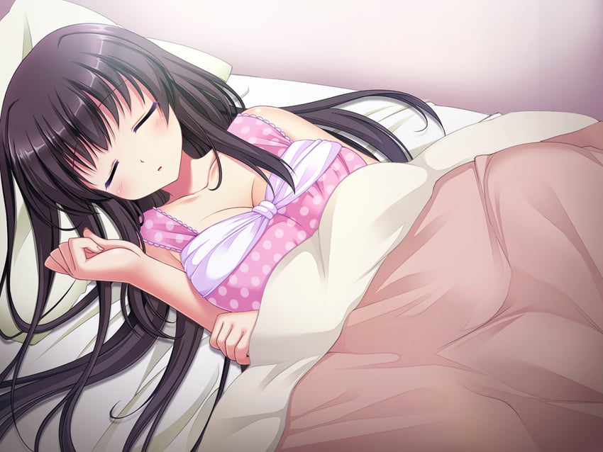 梦见颊！、mikami juri 1名女孩 床单 卧室 黑发 脸红