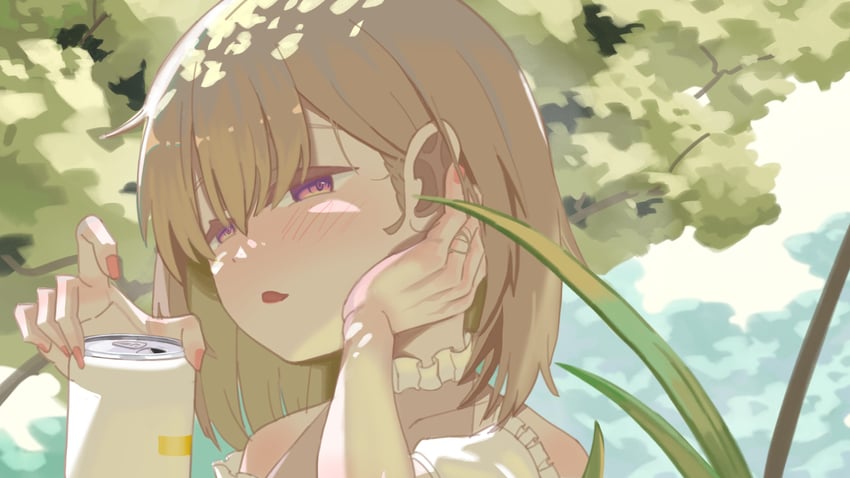神稻牡丹：醉态如百合之花、砺波伊吹 1名女孩 啤酒罐 脸红 罐子 白天