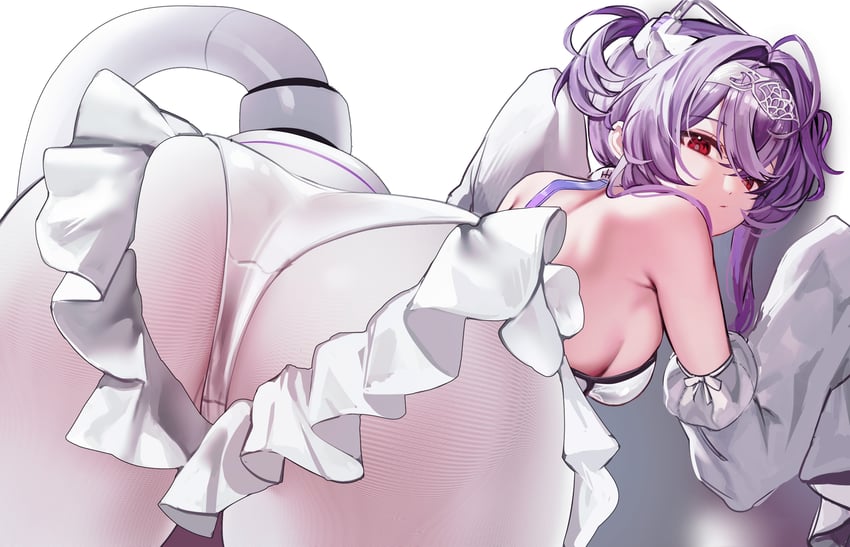 胜利女神：妮姬、利比里奥 (胜利女神：妮姬) 1名女孩 靠墙 呆毛 异形乳量 (大) 屁股