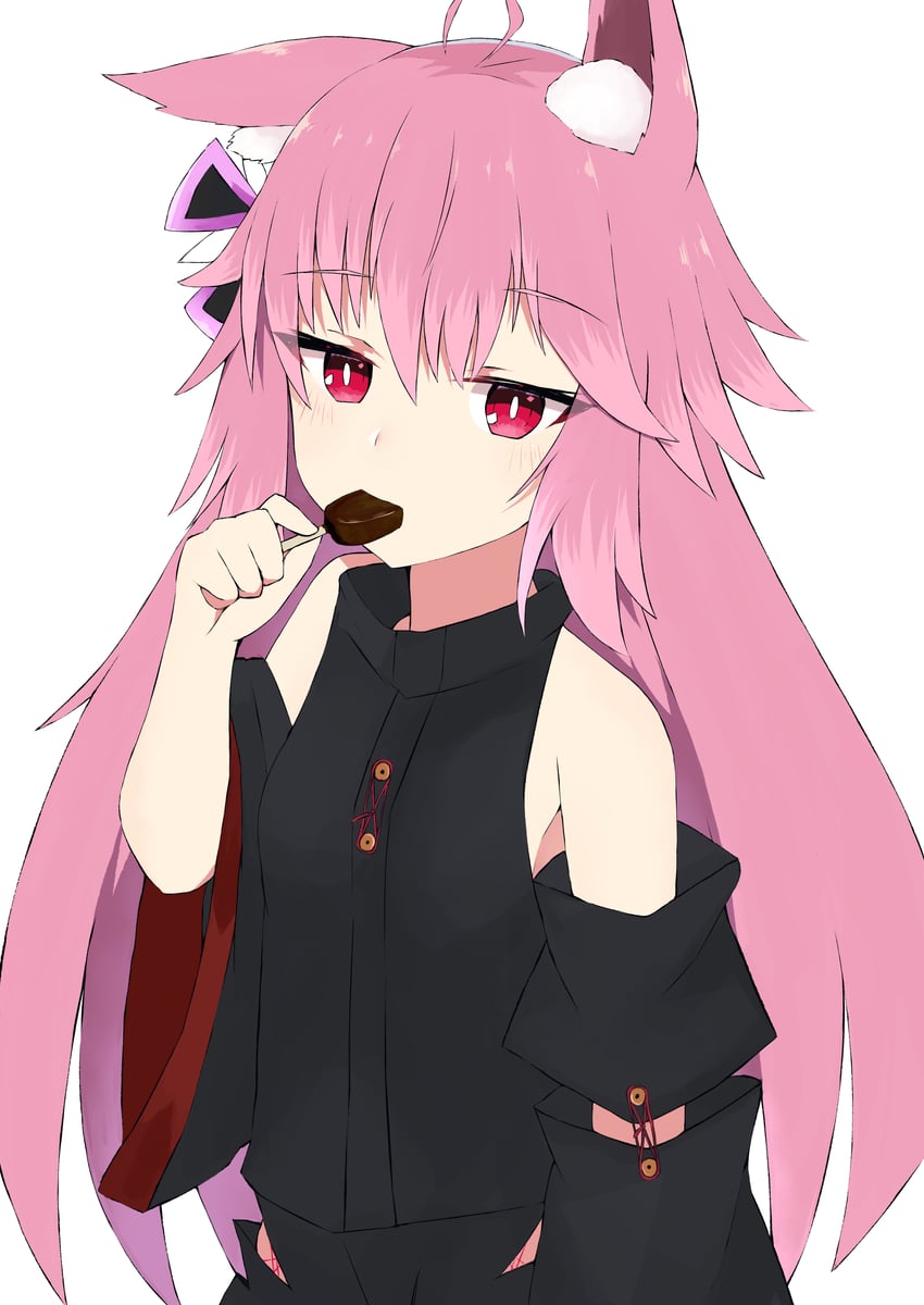 原创 1名女孩 呆毛 兽耳毛 兽耳 露肩