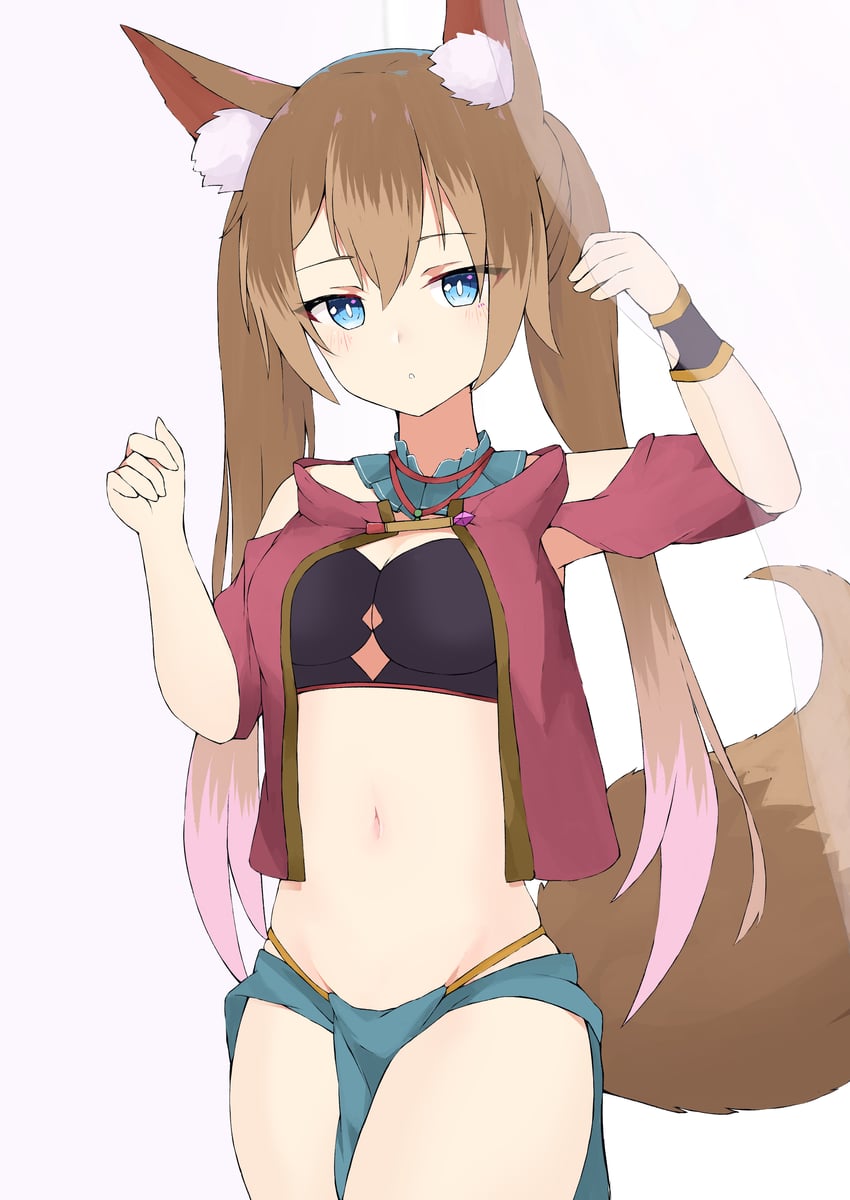 原创 1名女孩 惊讶 兽耳毛 兽耳 蓝眼