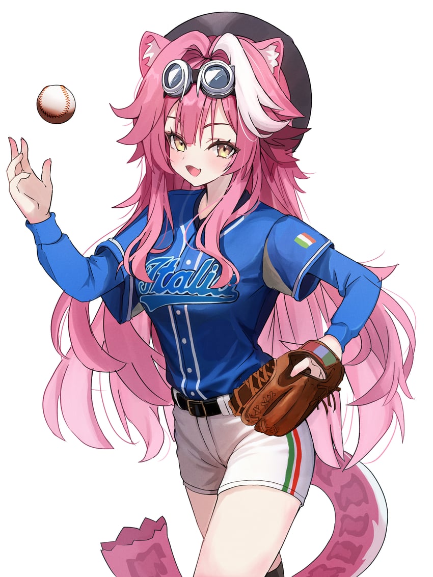 Hololive、Hololive英语、Raora Panthera (Hololive) 1名女孩 兽耳 球 棒球 棒球手套