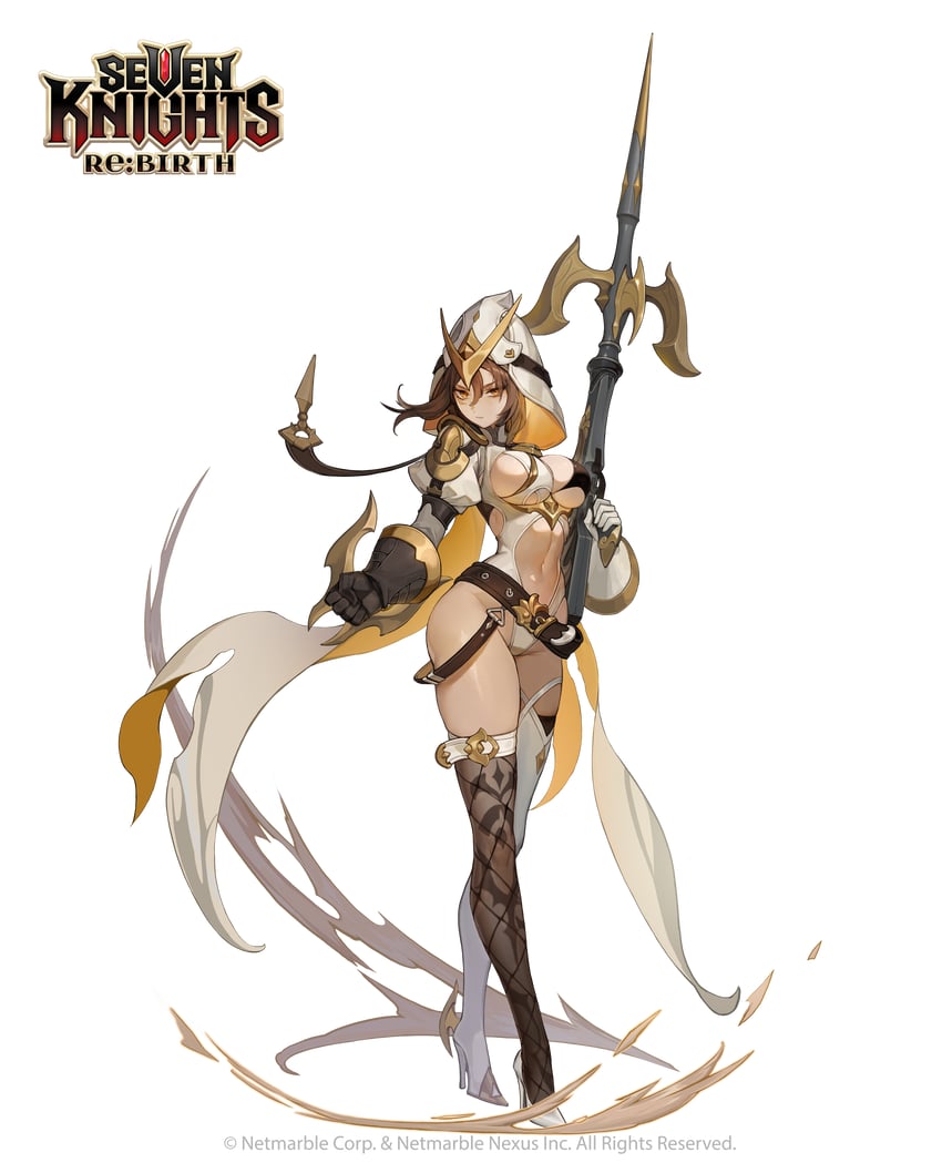 seven knights re:birth、ballista (seven knights re:birth) 1名女孩 不对称鞋履 不对称手套 腰带 黑色手套