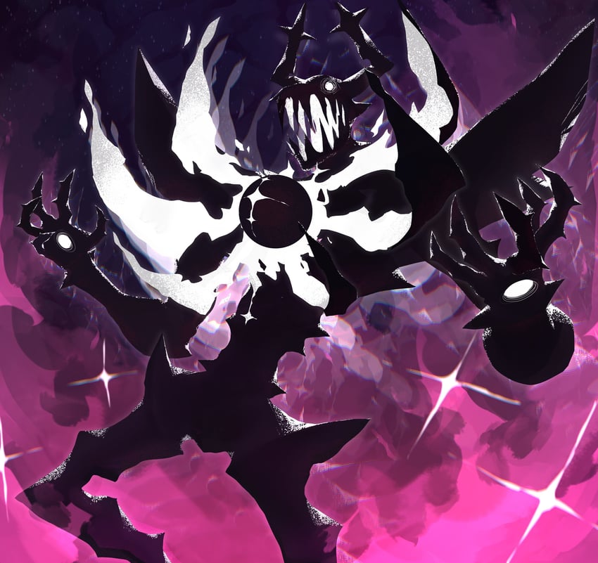 三角符文、Undertale/Deltarune、咆哮骑士 1个其他角色 鹿角 气场 黑肤 爪子