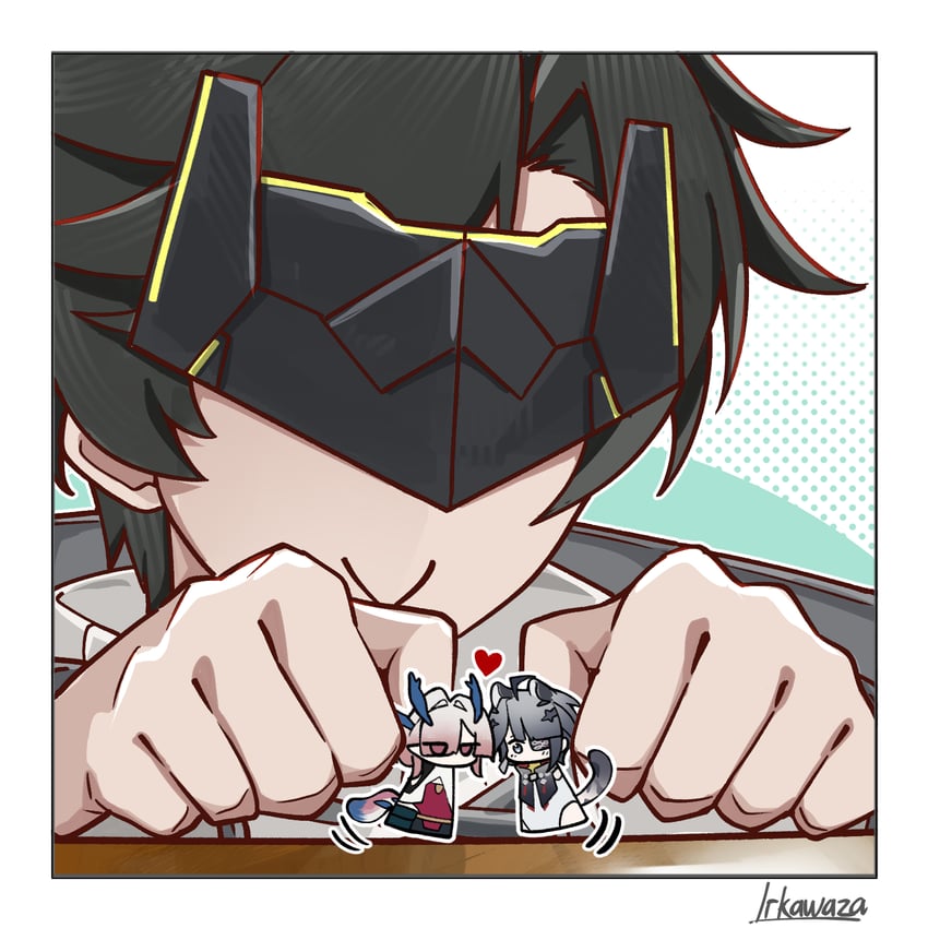 明日方舟、明日方舟：终末地、管理员 (明日方舟) 1名男孩 作者名 黑发 黑面具 角色人偶