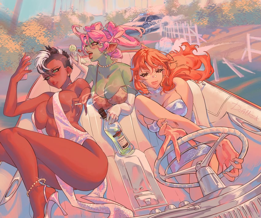 原创 3人女子 乳房 猫 有色皮肤 深色皮肤女性