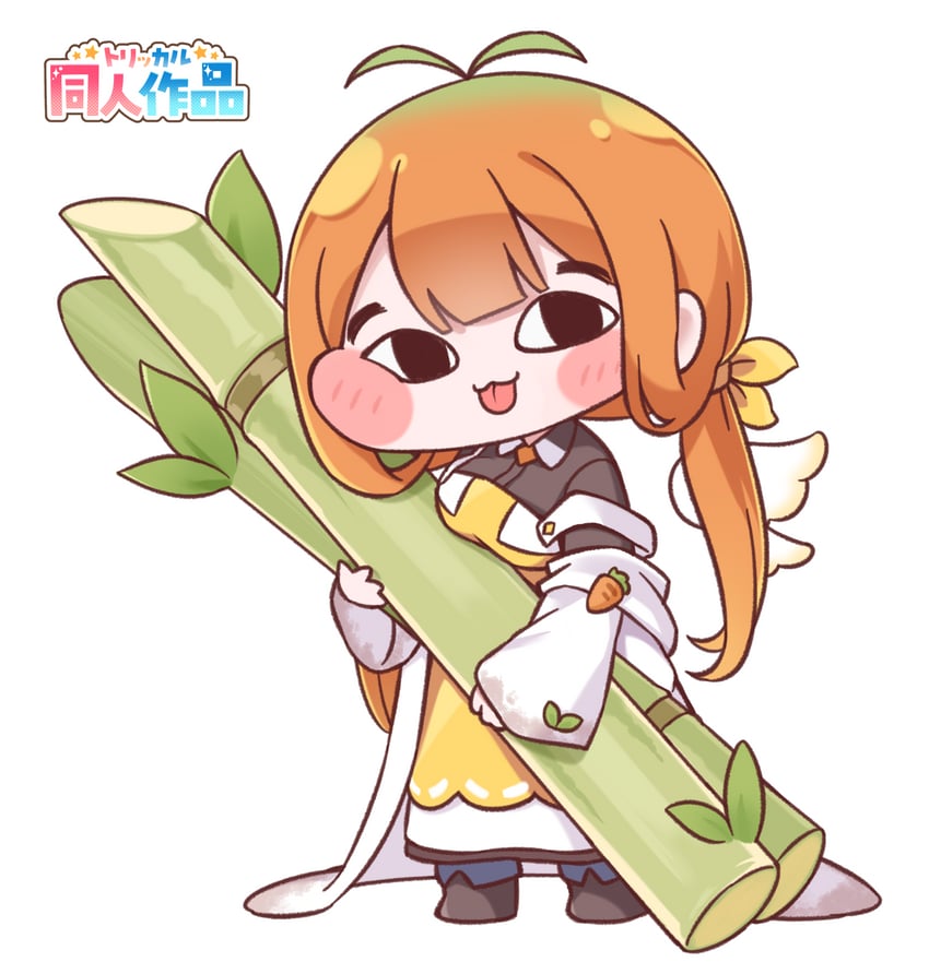 提卡尔、凯洛特 (幻影射击) 1名女孩 呆毛 围裙 乳房 棕色衬衫