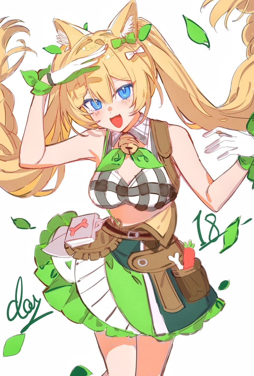卡拉彼丘、米歇尔 (星之歌) 1名女孩 :D 兽耳毛 兽耳 围裙