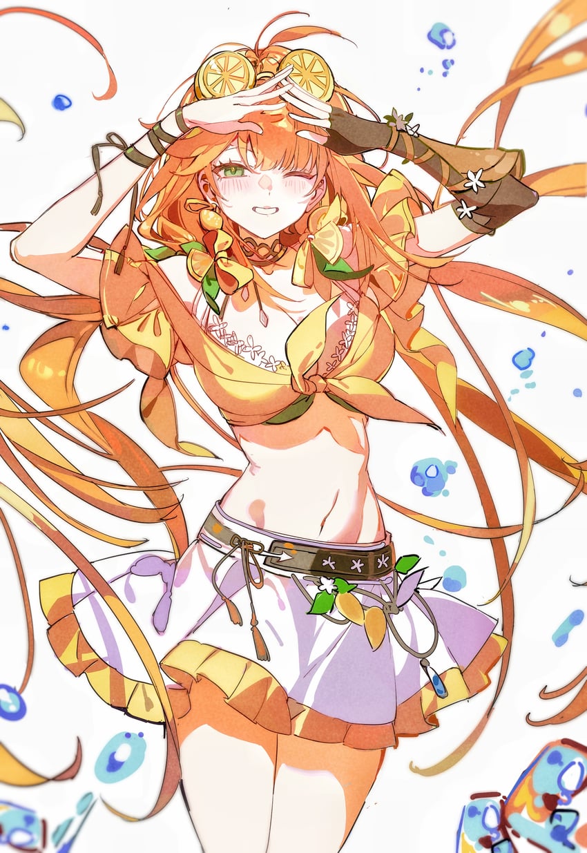 卡拉彼丘、cielle (strinova) 1名女孩 :D 微笑 呆毛 气泡