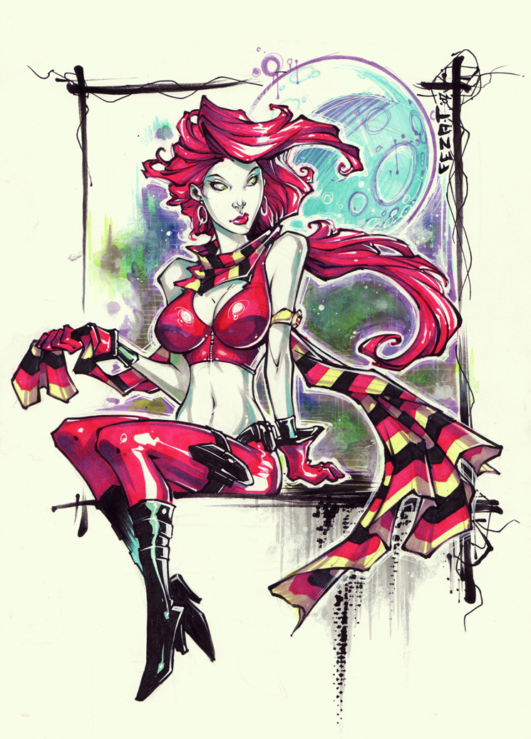 激战追逐者、红莫妮卡 1名女孩 作者名 黑色靴子 靴子 乳房