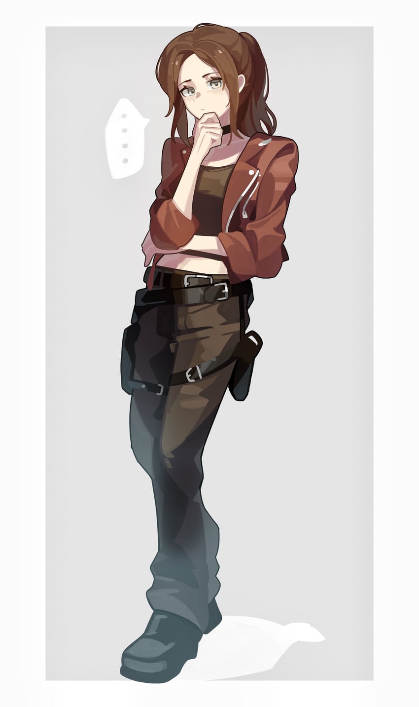 生化危机、resident evil veronica、克莱尔·雷德菲尔德 ... 1名女孩 腰带 黑色皮带 黑裤子