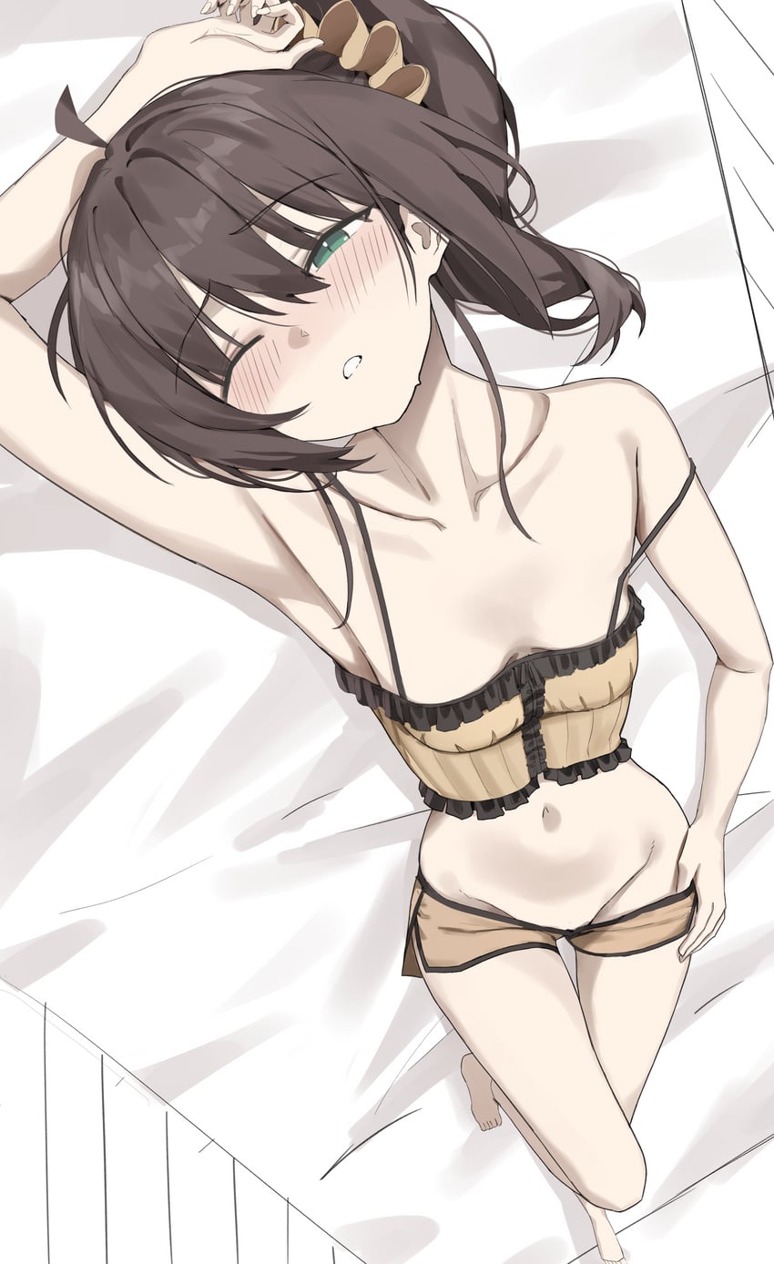 Hololive、夏色祭、夏色祭 (祭的假日) 1名女孩 呆毛 水色瞳 腋下 赤脚