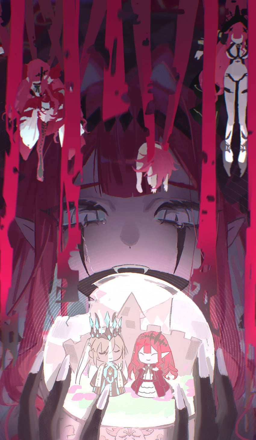 Fate/Grand Order、Fate系列、芭万·希 (Fate) 2名女孩 黑色手部 Q版 勒嘴塞 布口塞