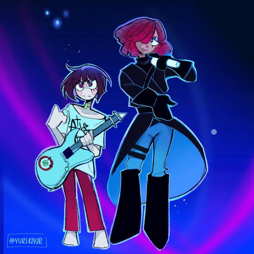 Alien Stage、神奇数字马戏团、freddie (alien stage) 2名女孩 黑色靴子 黑色大衣 黑色手套 黑发