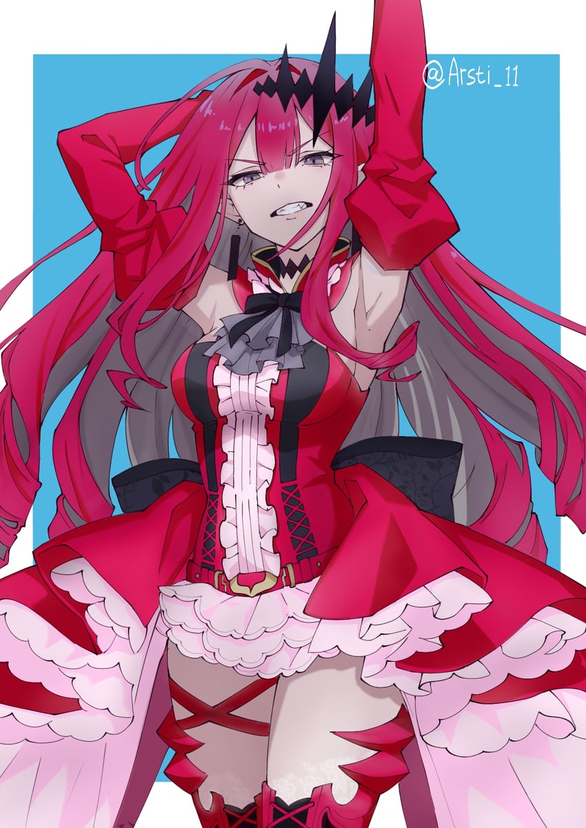 Fate/Grand Order、Fate系列、芭万·希 (Fate) 1名女孩 腋下 举起双手 露肩 乳房