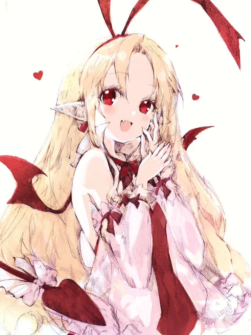 魔界战记、芙蓉、芙蓉 (堕天使) 1名女孩 蝙蝠翅膀 金发 蝴蝶结 恶魔娘