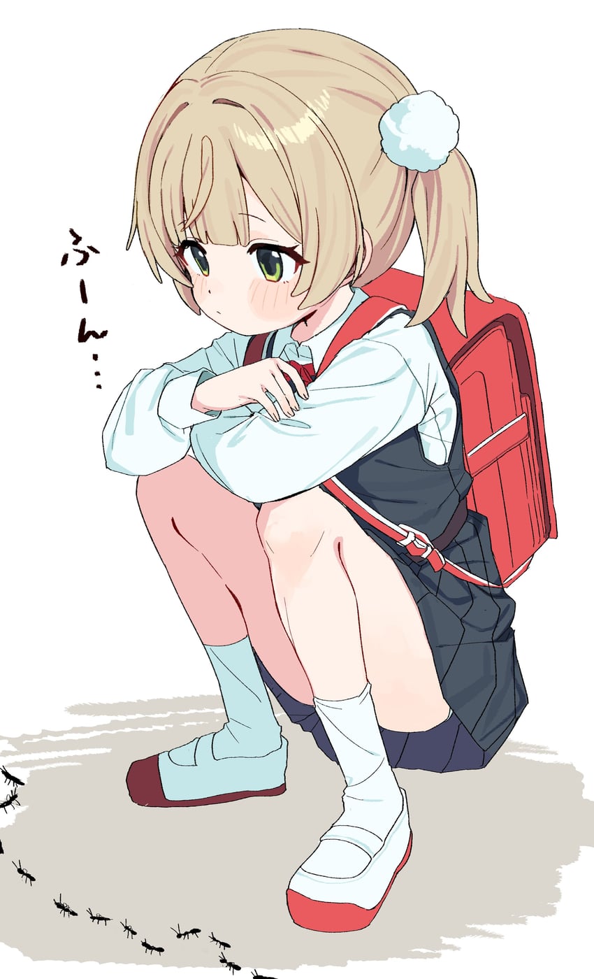个人势虚拟主播、时雨羽衣(VTuber)、时雨羽衣（幼年）（Vtuber） 1名女孩 蚂蚁 背包 包 金发