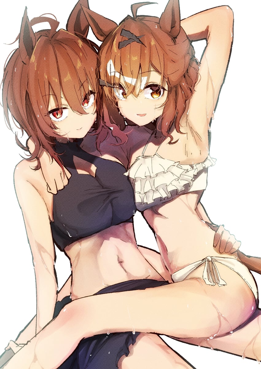 赛马娘、爱丽速子 (赛马娘)、森林宝穴 (赛马娘) 2名女孩 呆毛 替换服装 兽耳 腋下