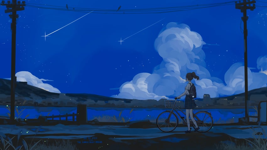 原创 1名女孩 作者名 背包 包 自行车