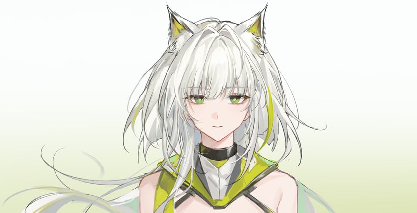 明日方舟、凯尔希 (明日方舟)、凯尔希·艾斯帕兰塔 (明日方舟) 1名女孩 兽耳 露肩 猫耳 猫娘