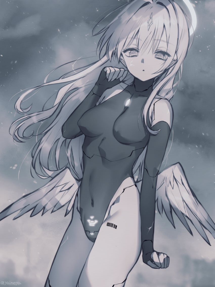 原创 1名女孩 天使 露肩 遮盖肚脐 遮盖乳头