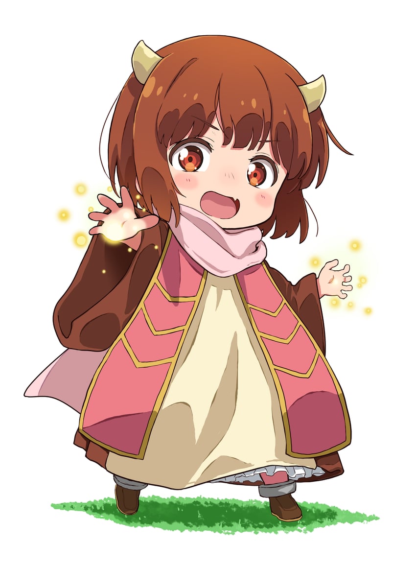 maou no musume wa yasashisugiru!!、dou (maou no musume wa yasashisugiru!!) 1名女孩 :D 脸红 棕发 棕色长袍
