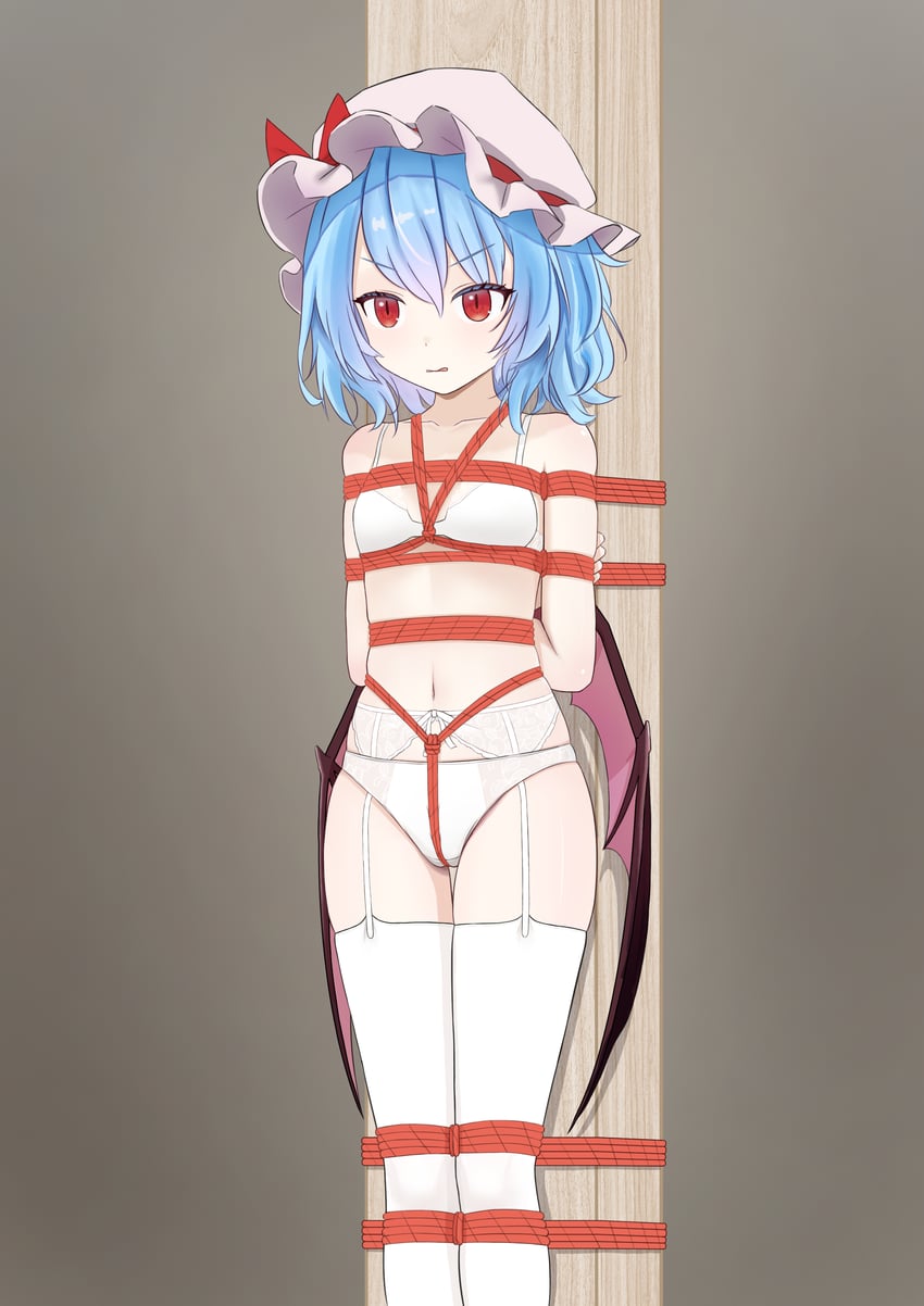 东方Project、蕾米莉亚·斯卡蕾特 1名女孩 替换服装 双手背在身后 BDSM 蓝发