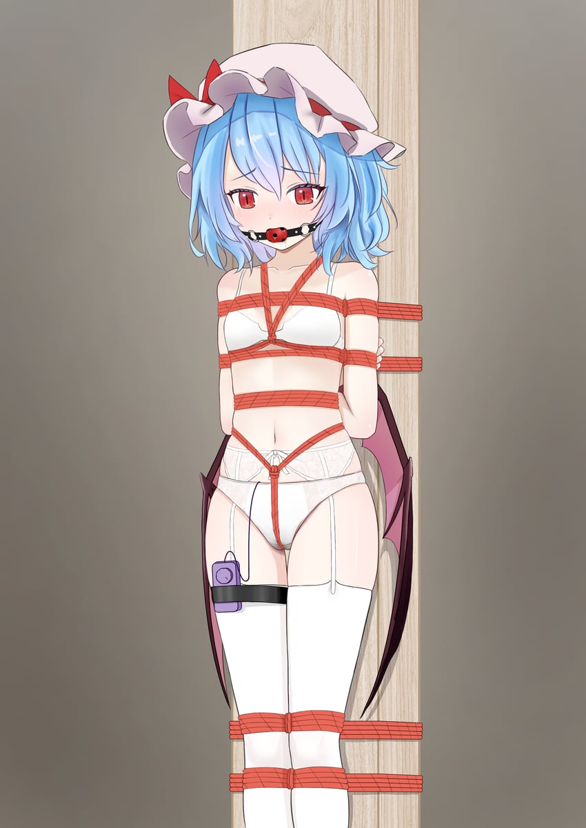 东方Project、蕾米莉亚·斯卡蕾特 1名女孩 替换服装 双手背在身后 口嚼球 BDSM