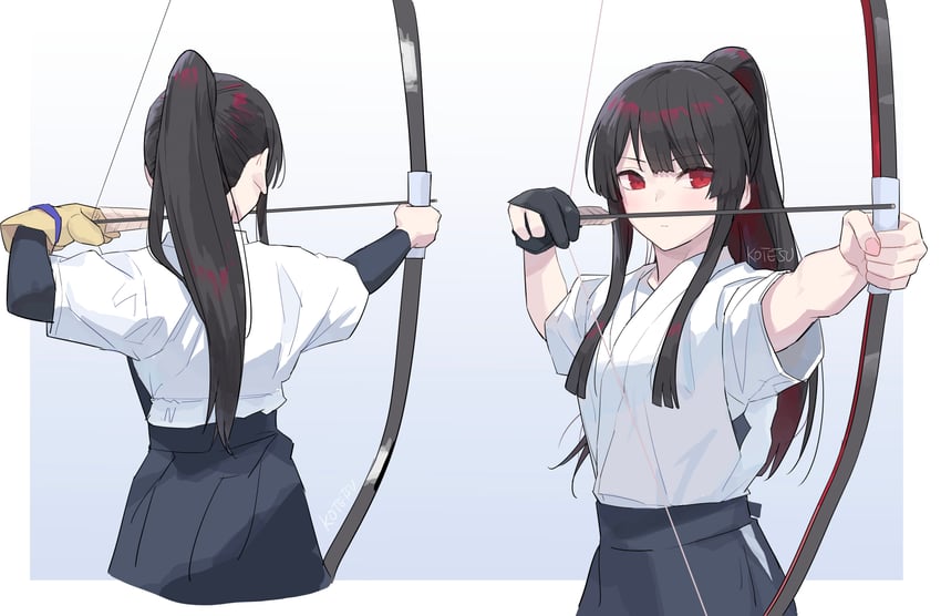 魔法少女的小镇审判、二阶堂博 1名女孩 瞄准 射箭 作者名 黑发