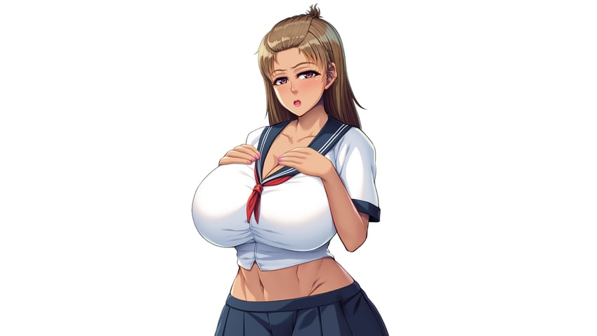 堕落的大姐姐与无能为力的我 ~憧憬的女友将淫乐私处展露无遗~、hirosue yumika 1名女孩 黑色裙子 乳房 棕眼睛 棕发