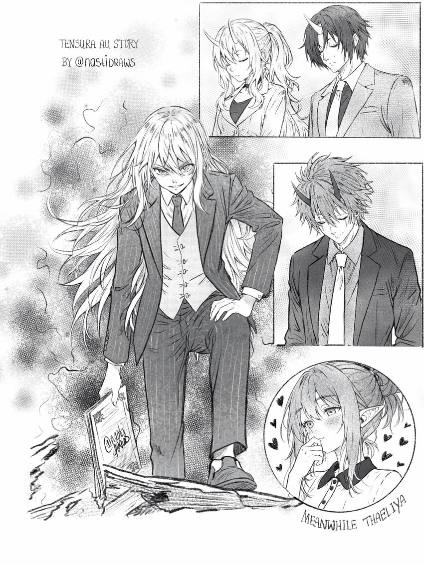 关于我转生变成史莱姆这档事、rimuru、利姆鲁·特恩佩斯特 生气 chaos creator 漫画 情侣 draw