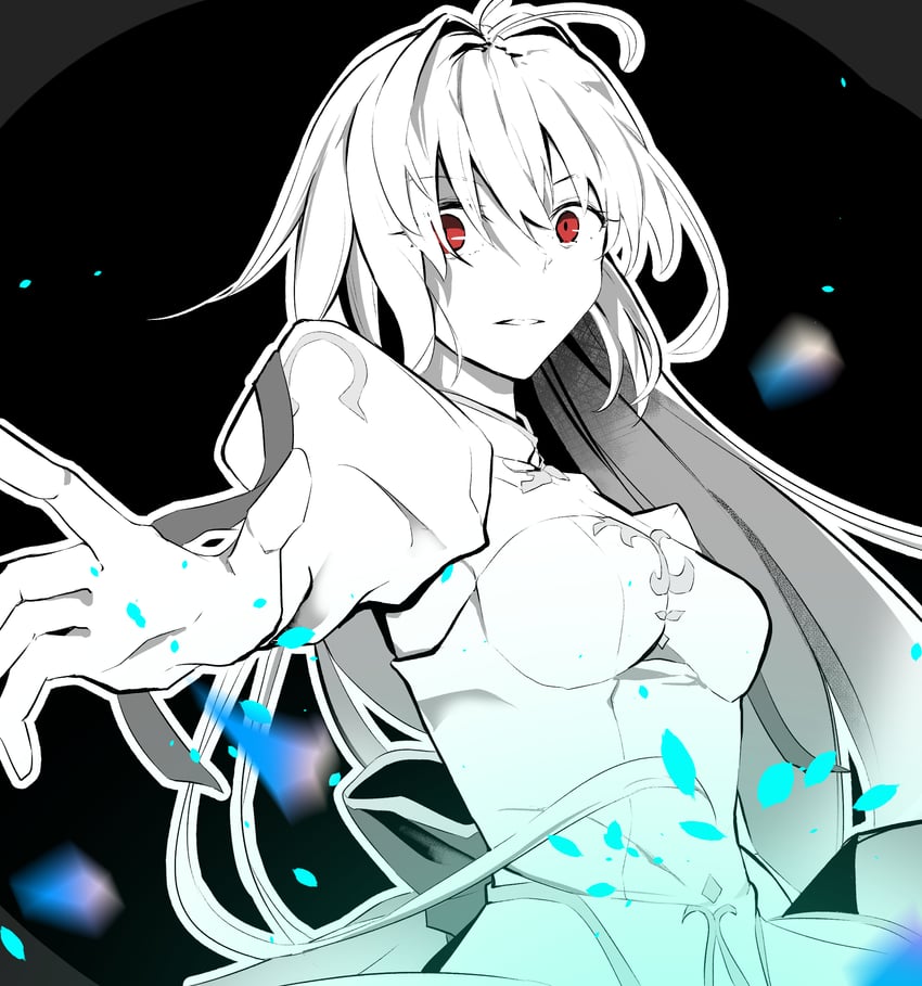 Fate/Grand Order、Fate系列、月姬 1名女孩 呆毛 攻击 露肩 乳房
