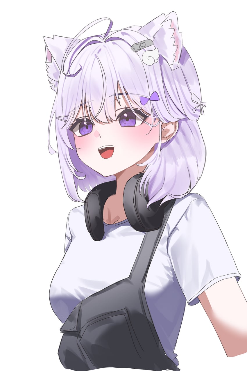 异世界偶像、WAKTAverse、ine (waktaverse) 1名女孩 :D 呆毛 兽耳毛 兽耳