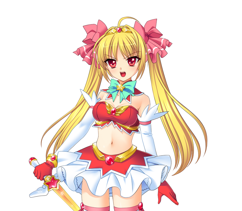 seisenki valkyrie sisters、sakurai asahi (seisenki valkyrie sisters)、valkyrie flare 1名女孩 呆毛 抹胸 露肩 金发