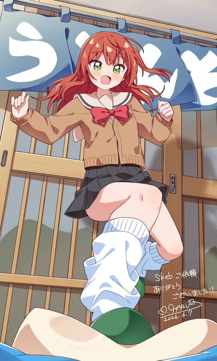 孤独摇滚！、喜多郁代 1名女孩 :D 黑色裙子 脸红 蝴蝶结