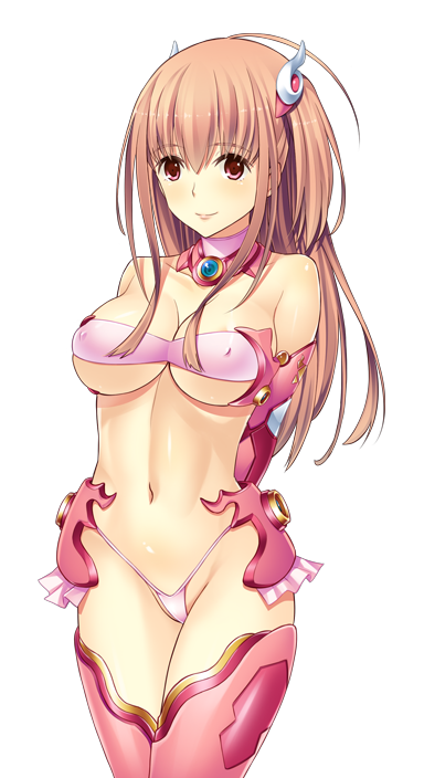 mahou shoujo lucifer ouka、kamishiro ouka 1名女孩 双手背在身后 抹胸 露肩 脸红