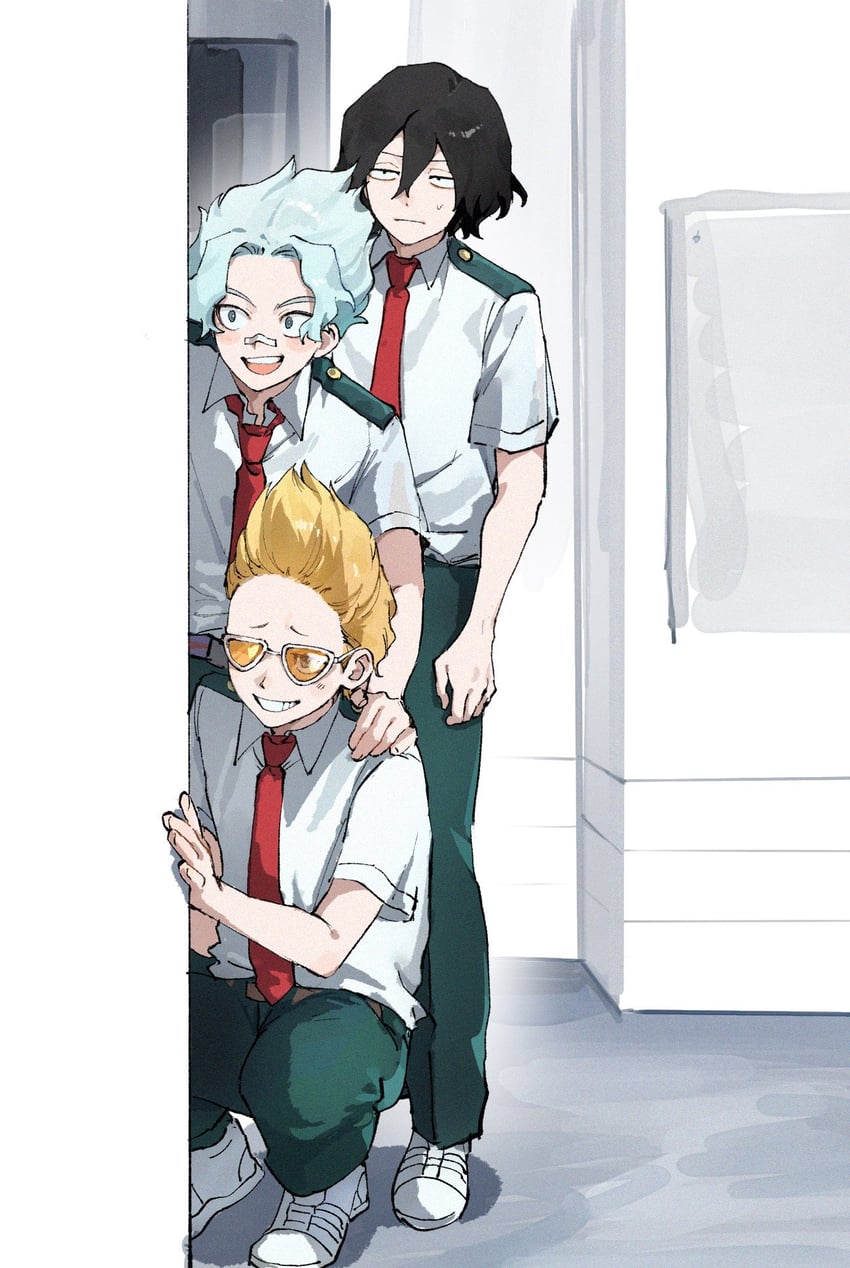 我的英雄学院、相泽消太、喧嚣的云 3个男孩 眼袋 创可贴 脸上的创可贴 鼻梁创可贴