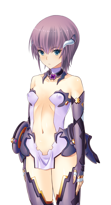mahou shoujo lucifer ouka、hikami seri 1名女孩 露肩 蓝眼 脸红 乳房