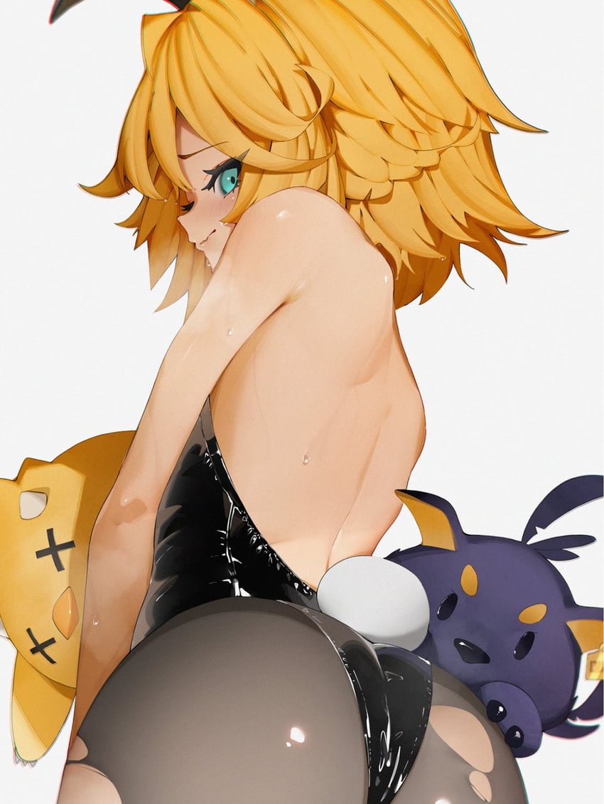个人势虚拟主播、Doki Amber Doge (Dokibird)、Dokibird 1名女孩 呆毛 呆毛 裸臂 裸背