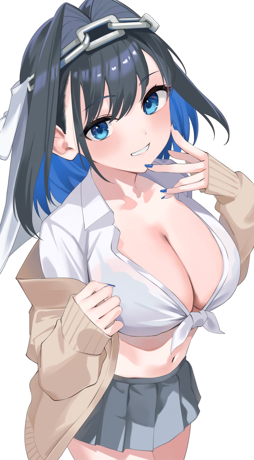 Hololive、Hololive英语、议会 (Kronii) 1名女孩 :D 替换服装 黑发 蓝眼